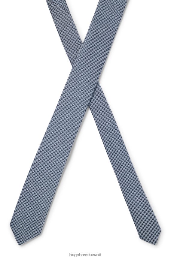4TFNJN5814 أزرق فاتح Hugo Boss ربطة عنق بنمط صغير من حرير الجاكار هوغو باللون الأزرق الفاتح