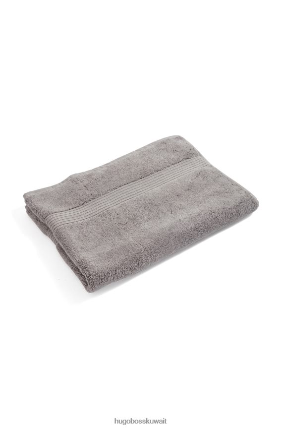 4TFNJN5830 فضة Hugo Boss سجادة حمام بشعار الماركة من قطن بحر إيجة باللون الفضي