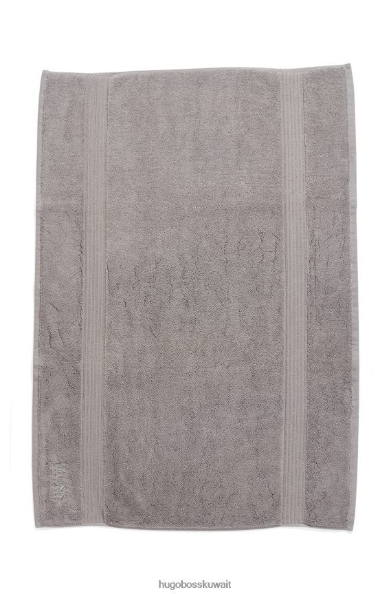 4TFNJN5830 فضة Hugo Boss سجادة حمام بشعار الماركة من قطن بحر إيجة باللون الفضي