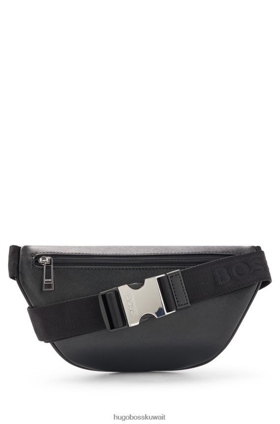 4TFNJN5835 أسود Hugo Boss حقيبة هوغو بحزام منظم مع حروف الشعار باللون الأسود