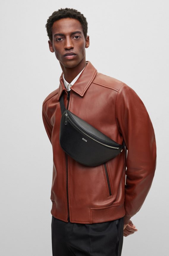 4TFNJN5835 أسود Hugo Boss حقيبة هوغو بحزام منظم مع حروف الشعار باللون الأسود