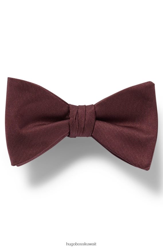 4TFNJN5844 بني غامق Hugo Boss ربطة عنق بنية داكنة بنقش صغير من قماش الجاكار الحريري