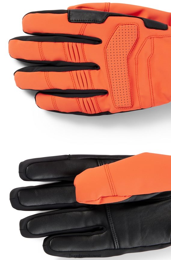 4TFNJN5851 البرتقالي Hugo Boss × قفازات اللحظة المثالية مع علامة تجارية كبسولة