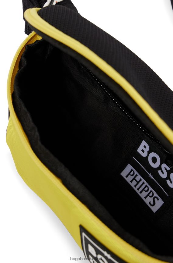 4TFNJN5859 أصفر Hugo Boss × حقيبة حزام من مادة معاد تدويرها من فيبس