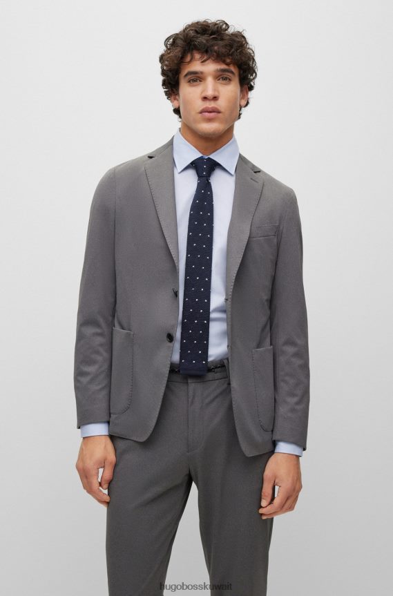 4TFNJN5874 أزرق غامق Hugo Boss ربطة عنق من الحرير المحبوك مع هوغو بنمط منقط باللون الأزرق الداكن