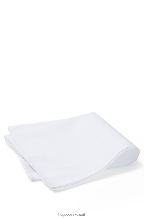 4TFNJN5877 أبيض Hugo Boss منديل جيب هيوغو أبيض إيطالي الصنع من القطن سهل الكي