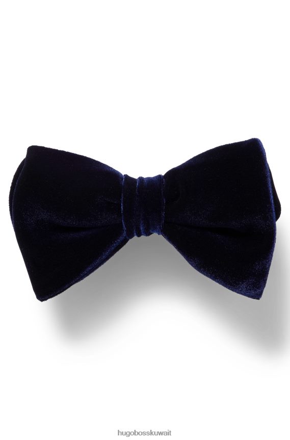 4TFNJN5882 أزرق غامق Hugo Boss ربطة عنق مربوطة مسبقًا من المخمل المطاطي هوغو باللون الأزرق الداكن