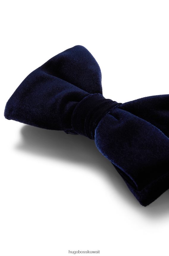 4TFNJN5882 أزرق غامق Hugo Boss ربطة عنق مربوطة مسبقًا من المخمل المطاطي هوغو باللون الأزرق الداكن