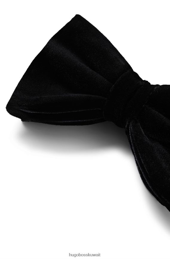 4TFNJN5883 أسود Hugo Boss ربطة عنق هوغو سوداء مربوطة مسبقًا من المخمل المطاطي