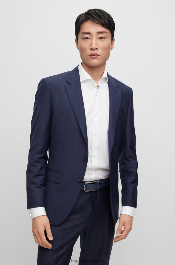 4TFNJN5889 أزرق غامق Hugo Boss حزام هوغو من الجلد الإيطالي ذو وجهين باللون الأزرق الداكن مع إبزيم سريع التحرير