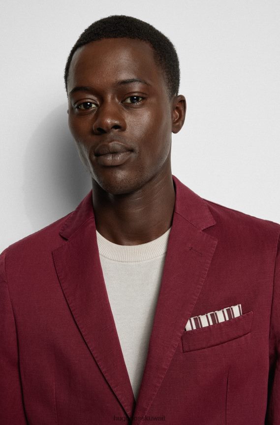 4TFNJN5892 أبيض Hugo Boss منديل جيب على الوجهين مصنوع من الحرير الخالص باللون الأبيض