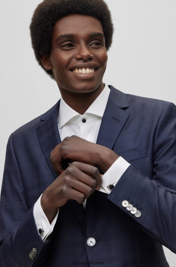 4TFNJN5897 أسود Hugo Boss أزرار أكمام مستديرة بشعار Hugo مع قلب المينا باللون الأسود