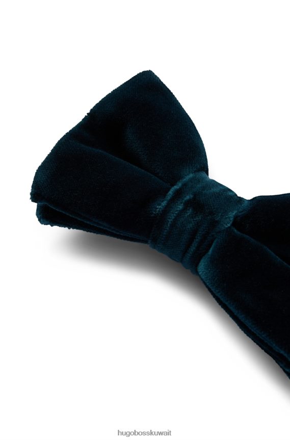 4TFNJN5903 الفيروز Hugo Boss ربطة عنق هوغو باللون الفيروزي من القطن المخملي الخالص مع سهولة الإغلاق