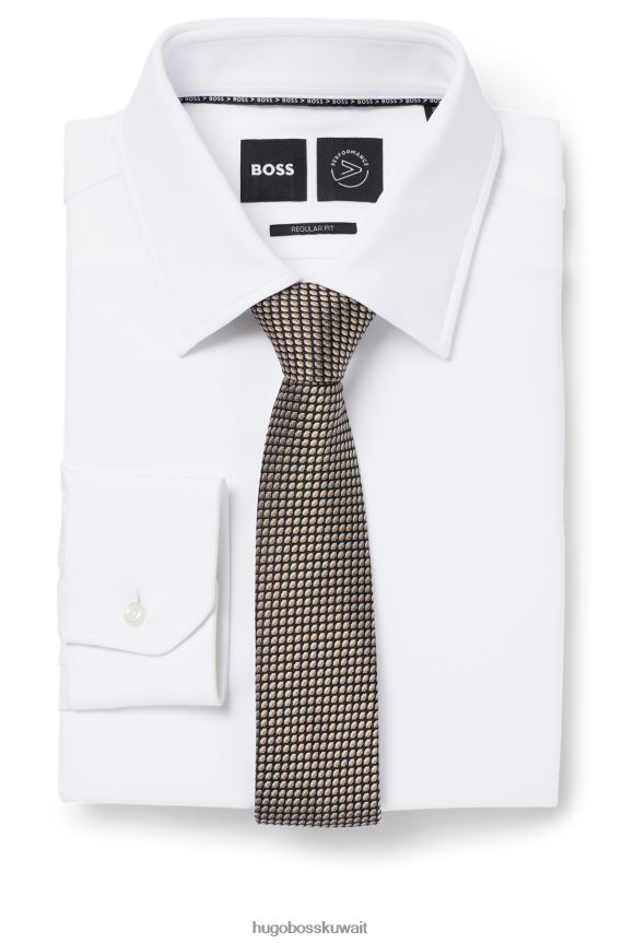 4TFNJN5915 منقوشة Hugo Boss ربطة عنق منقوشة بنقشة هوغو من قماش الجاكار الحريري