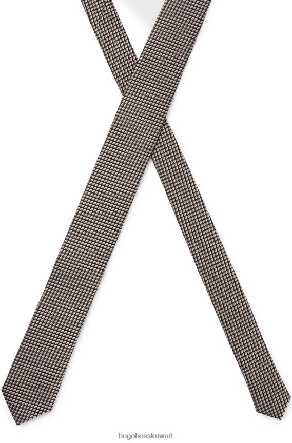 4TFNJN5915 منقوشة Hugo Boss ربطة عنق منقوشة بنقشة هوغو من قماش الجاكار الحريري