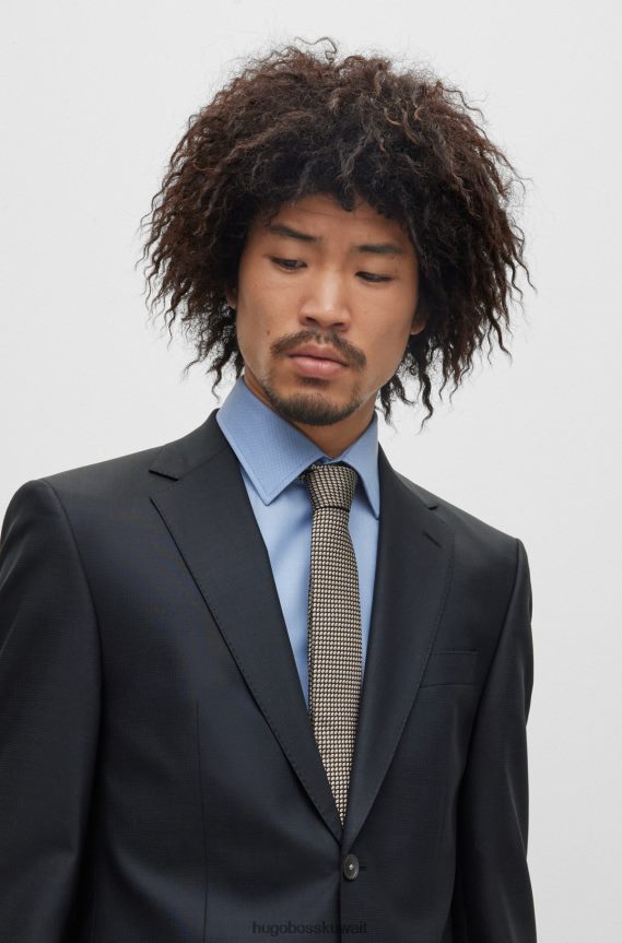 4TFNJN5915 منقوشة Hugo Boss ربطة عنق منقوشة بنقشة هوغو من قماش الجاكار الحريري