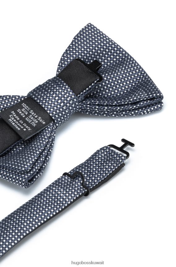 4TFNJN5928 أزرق غامق Hugo Boss ربطة عنق منقوشة باللون الأزرق الداكن من قماش الجاكار الحريري