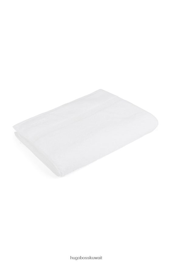 4TFNJN5931 أبيض Hugo Boss منشفة استحمام بشعار هيوغو بيضاء من قطن بحر إيجه