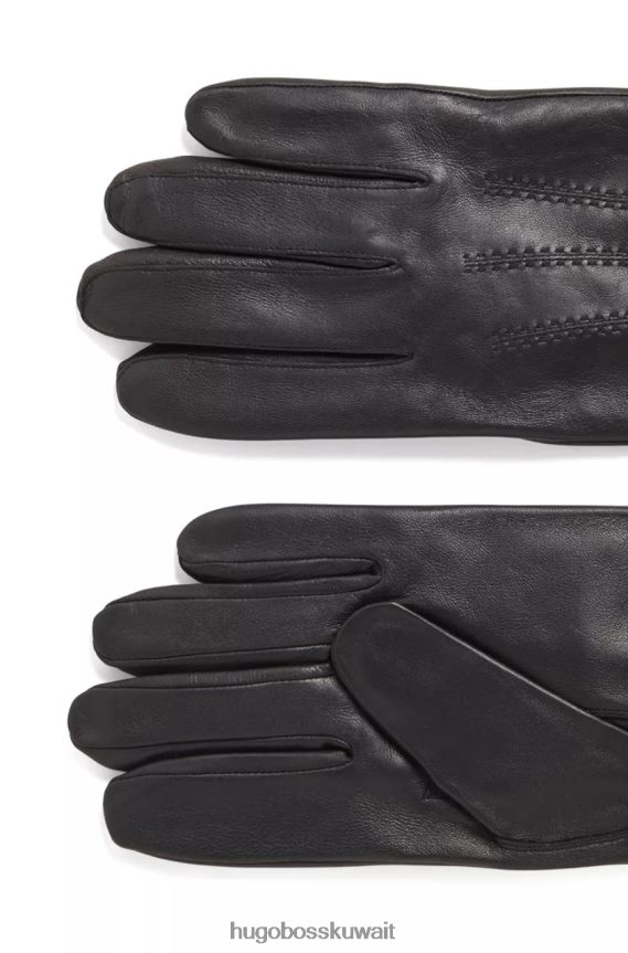 4TFNJN594 بني / أسود / كحلي Hugo Boss قفازات جلدية هاينز 50437119 بني