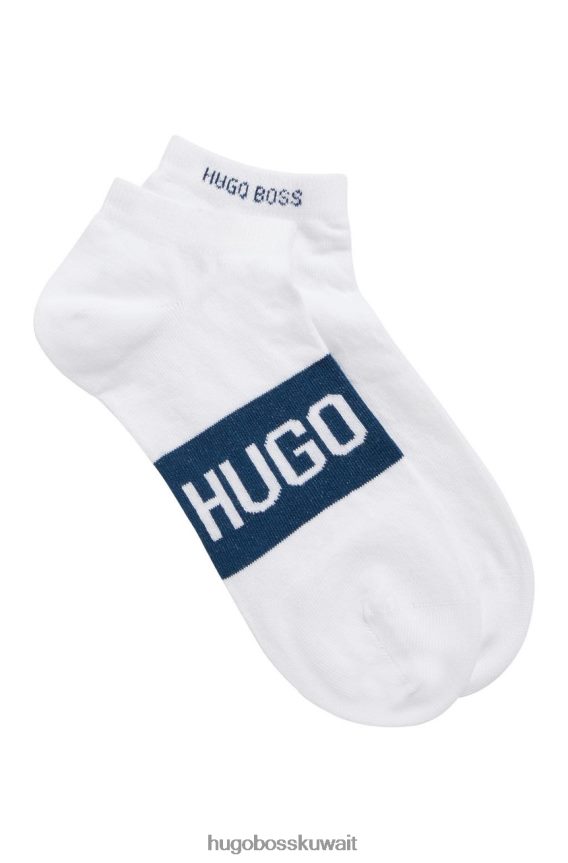 4TFNJN597 البحرية / الأبيض / الأسود Hugo Boss عبوة من 2 جوارب بشعار 50428744 كحلي