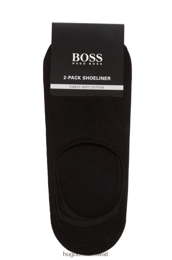 4TFNJN600 أسود/أبيض Hugo Boss جوارب - قطعتان من بطانة الحذاء 50388442 أسود