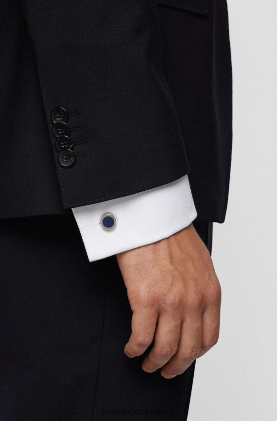 4TFNJN619 أسود/أزرق Hugo Boss أزرار أكمام سيموني - 50219288 أسود