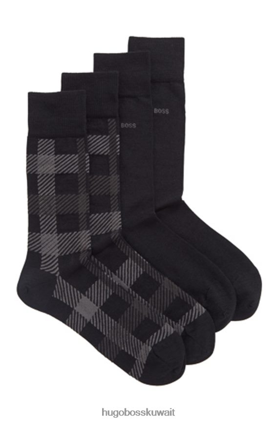 4TFNJN634 البحرية / أسود / أزرق فاتح Hugo Boss عبوة من 2 جوارب 50414696 كحلي