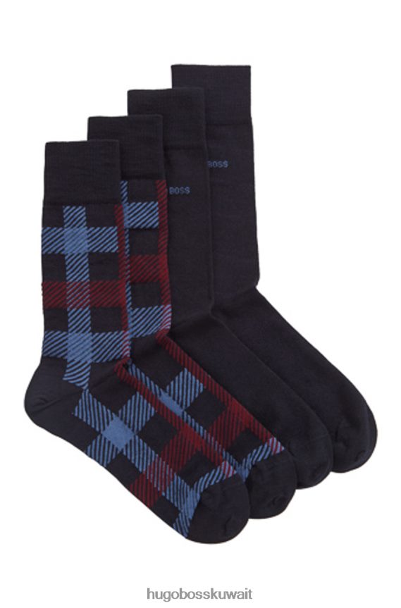 4TFNJN634 البحرية / أسود / أزرق فاتح Hugo Boss عبوة من 2 جوارب 50414696 كحلي