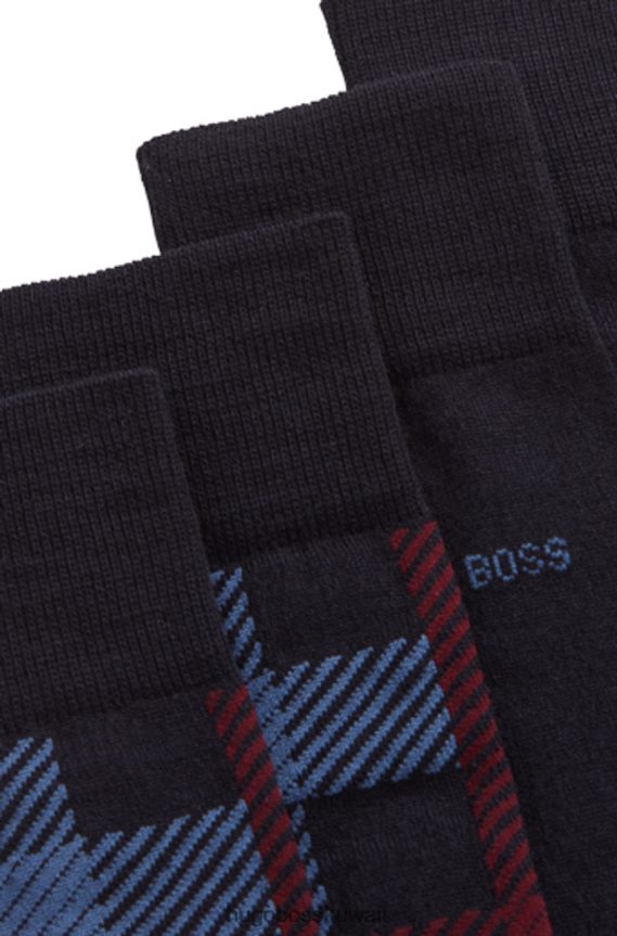 4TFNJN634 البحرية / أسود / أزرق فاتح Hugo Boss عبوة من 2 جوارب 50414696 كحلي