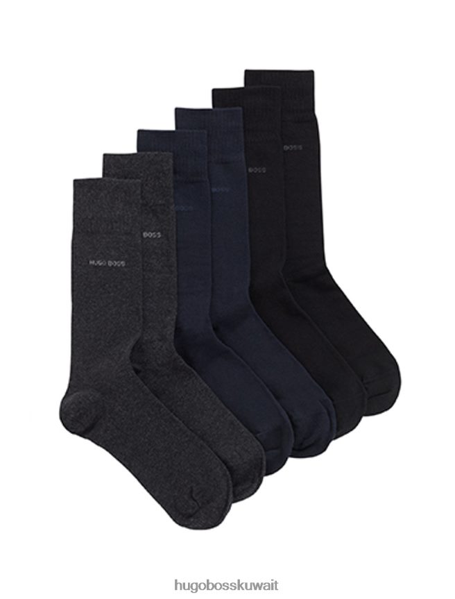 4TFNJN636 أسود/كحلي/أحمر Hugo Boss 3 قطع جوارب 50422005 أسود