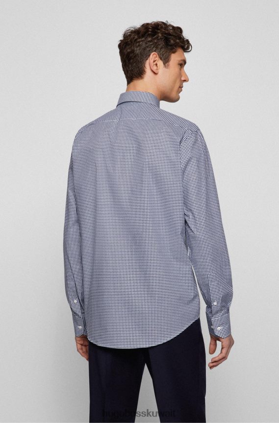 4TFNJN63 أزرق/وردي/كحلي Hugo Boss قميص الحافلة h-جو 50469369 أزرق