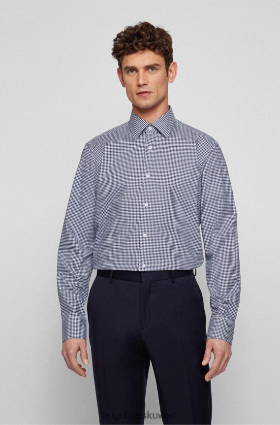 4TFNJN63 أزرق/وردي/كحلي Hugo Boss قميص الحافلة h-جو 50469369 أزرق