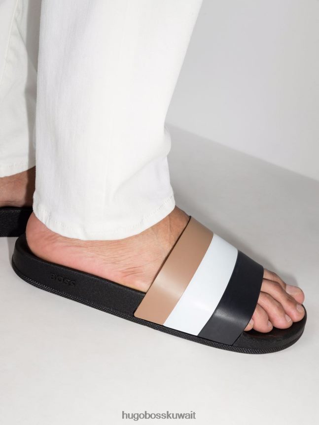 4TFNJN664 بني / أسود / أبيض Hugo Boss خليج الشرائح 50465515 البني