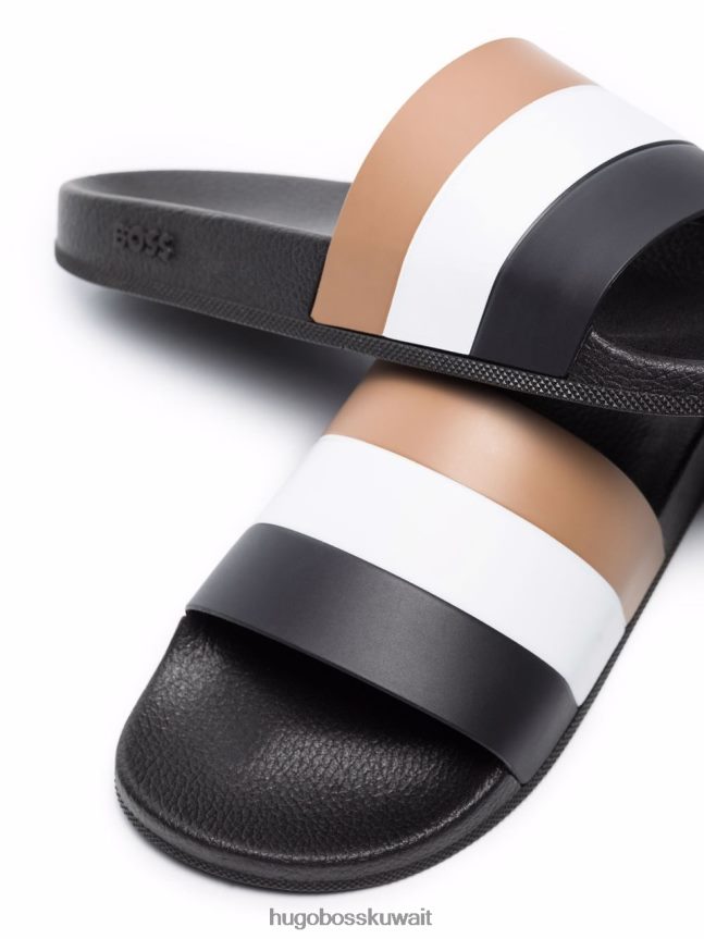 4TFNJN664 بني / أسود / أبيض Hugo Boss خليج الشرائح 50465515 البني