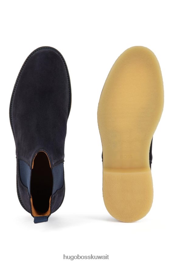 4TFNJN671 بني غامق/أزرق غامق Hugo Boss حذاء من جلد الغزال تونلي 50460014 بني داكن