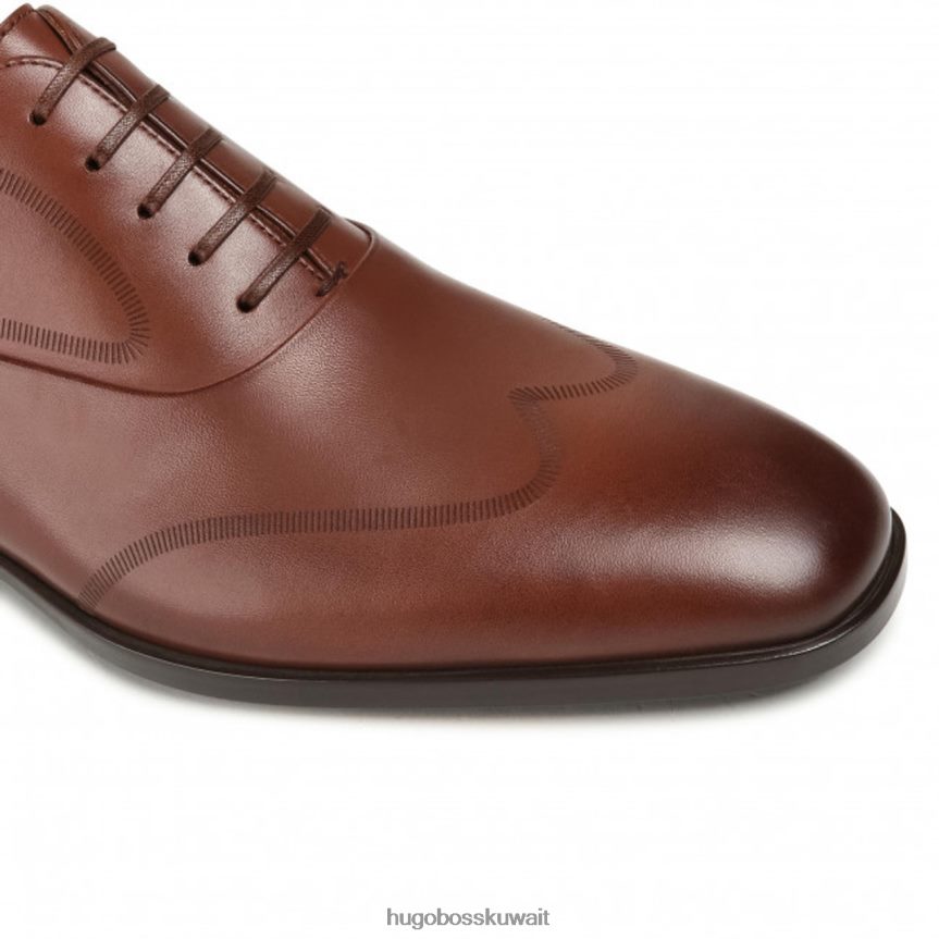 4TFNJN676 بني/كحلي Hugo Boss ربط الحذاء حتى كينسينغتون أكسفورد 50452192 البني