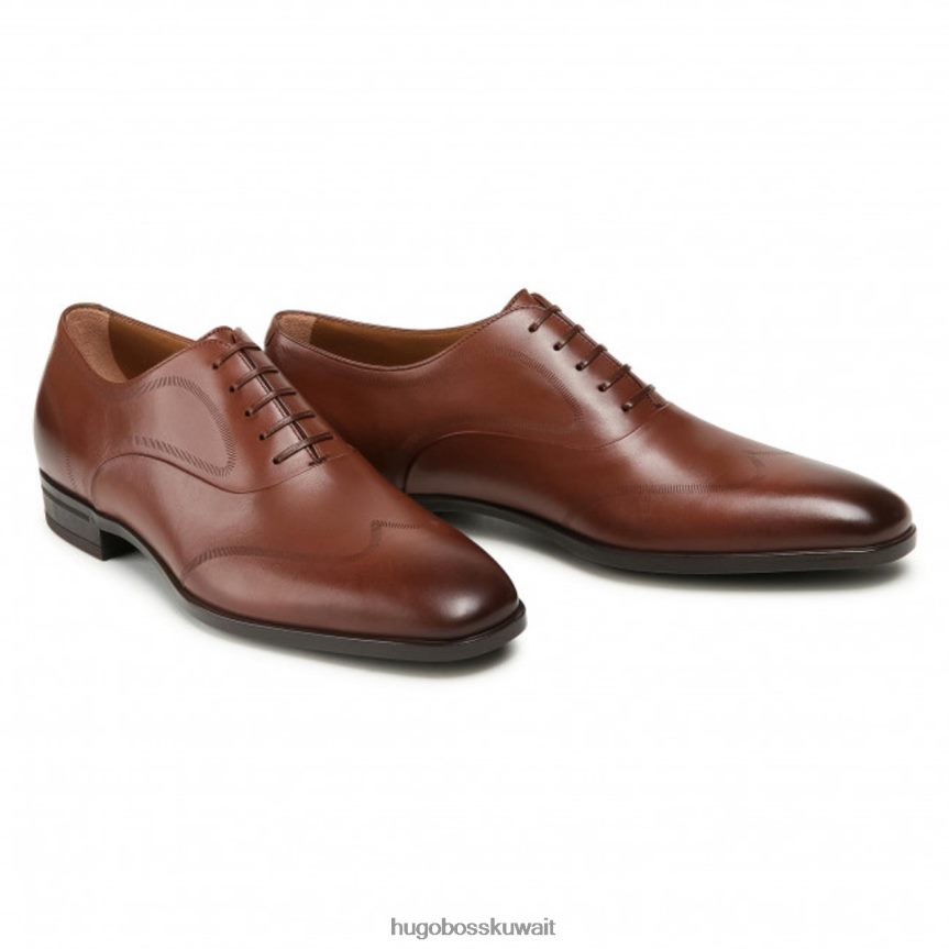 4TFNJN676 بني/كحلي Hugo Boss ربط الحذاء حتى كينسينغتون أكسفورد 50452192 البني