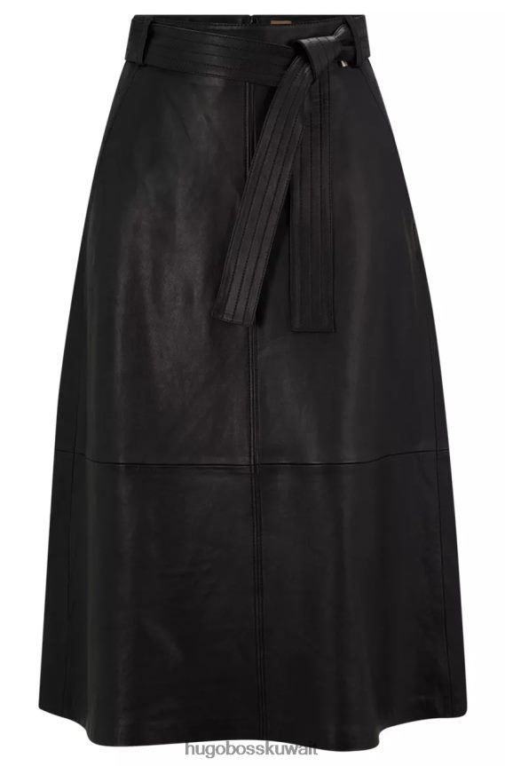 4TFNJN696 أسود Hugo Boss تنورة جلدية سيريسيا 50479268 أسود