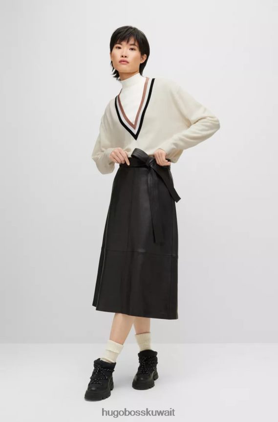 4TFNJN696 أسود Hugo Boss تنورة جلدية سيريسيا 50479268 أسود