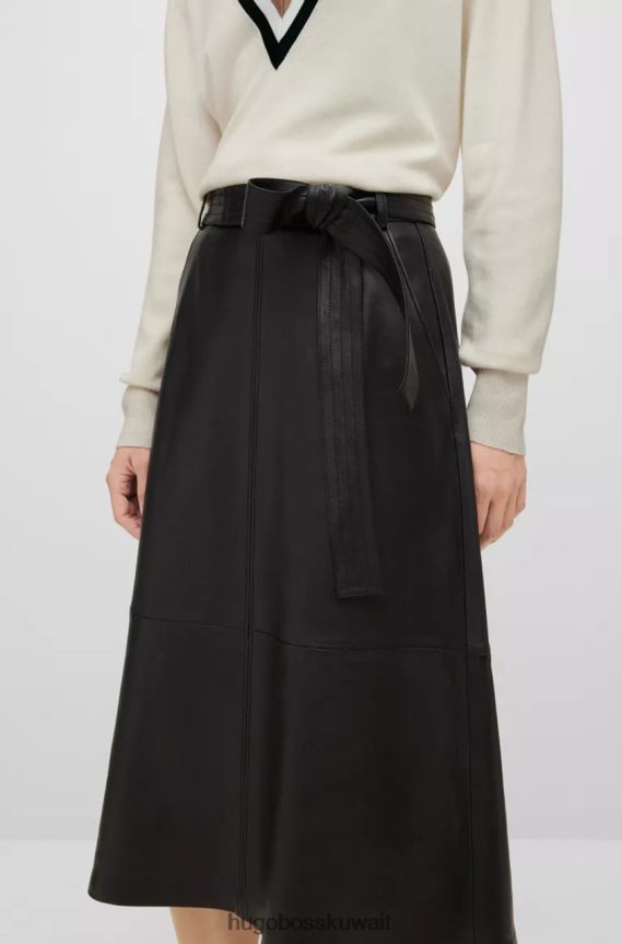 4TFNJN696 أسود Hugo Boss تنورة جلدية سيريسيا 50479268 أسود