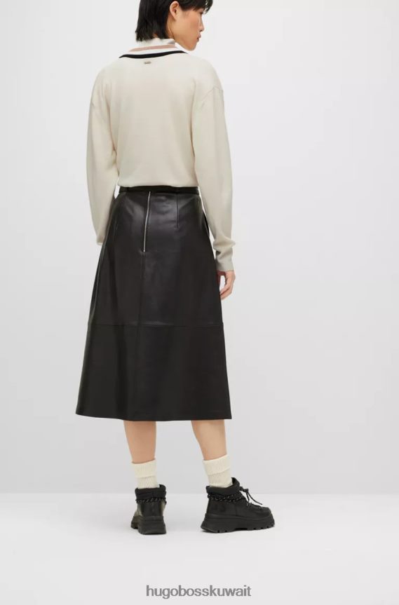 4TFNJN696 أسود Hugo Boss تنورة جلدية سيريسيا 50479268 أسود