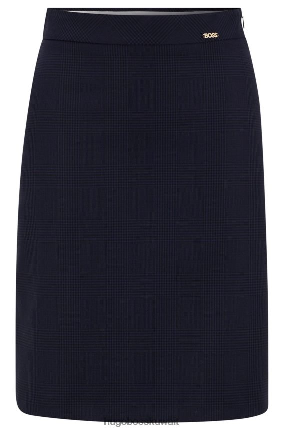 4TFNJN699 الأزرق الداكن Hugo Boss تنورة عالية الارتفاع فانوا 50477573 باللون الأزرق الداكن