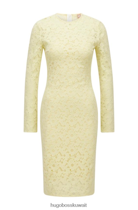 4TFNJN708 أصفر Hugo Boss فستان دريالينا 50481027 أصفر