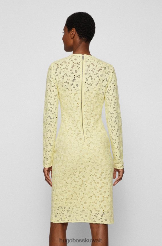 4TFNJN708 أصفر Hugo Boss فستان دريالينا 50481027 أصفر