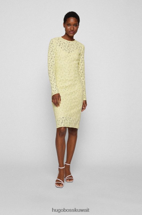 4TFNJN708 أصفر Hugo Boss فستان دريالينا 50481027 أصفر