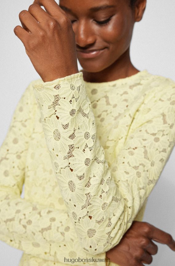 4TFNJN708 أصفر Hugo Boss فستان دريالينا 50481027 أصفر