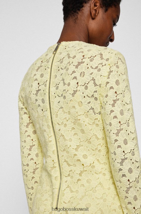 4TFNJN708 أصفر Hugo Boss فستان دريالينا 50481027 أصفر