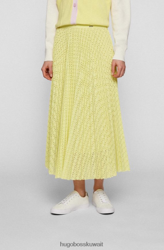 4TFNJN716 أصفر Hugo Boss تنورة فيبليكا 50472140 أصفر