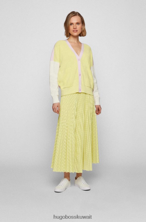 4TFNJN716 أصفر Hugo Boss تنورة فيبليكا 50472140 أصفر