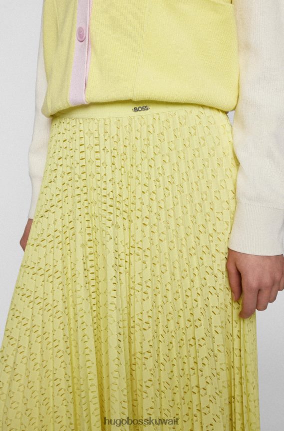 4TFNJN716 أصفر Hugo Boss تنورة فيبليكا 50472140 أصفر